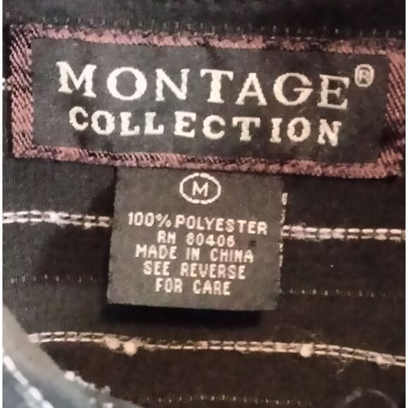 Collection B Black and White Casual Button Down Shirt - Picture 3 of 4